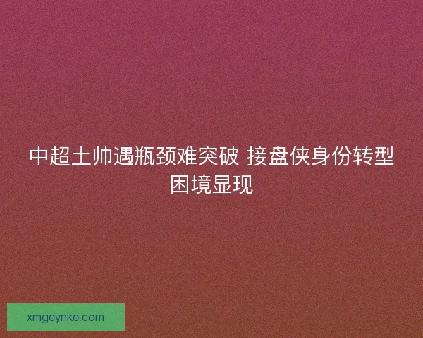 中超土帅遇瓶颈难突破 接盘侠身份转型困境显现 中超土帅遇瓶颈难突破 接盘侠身份转型困境显现