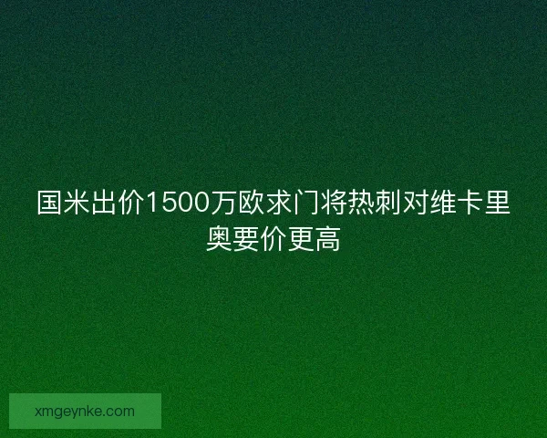 国米出价1500万欧求门将热刺对维卡里奥要价更高 国米出价1500万欧求门将热刺对维卡里奥要价更高