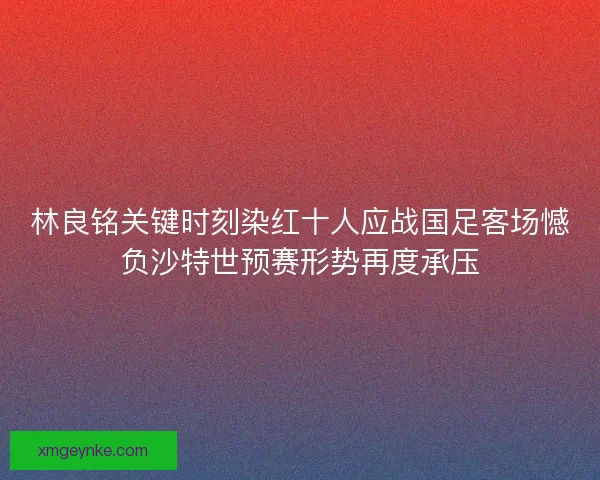 林良铭关键时刻染红十人应战国足客场憾负沙特世预赛形势再度承压 林良铭关键时刻染红十人应战国足客场憾负沙特世预赛形势再度承压